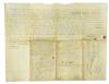 DERINGER, JR., HENRY. Partly-printed vellum Document Signed, twice,